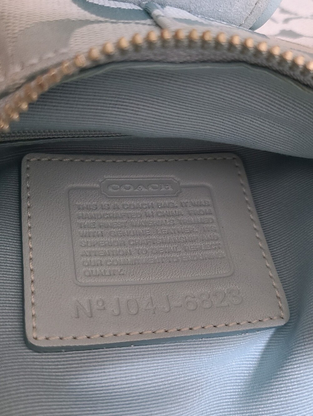 Coach Vintage Hampton Aqua Blue Signature Bag- J6823 - Picture 3 of 14